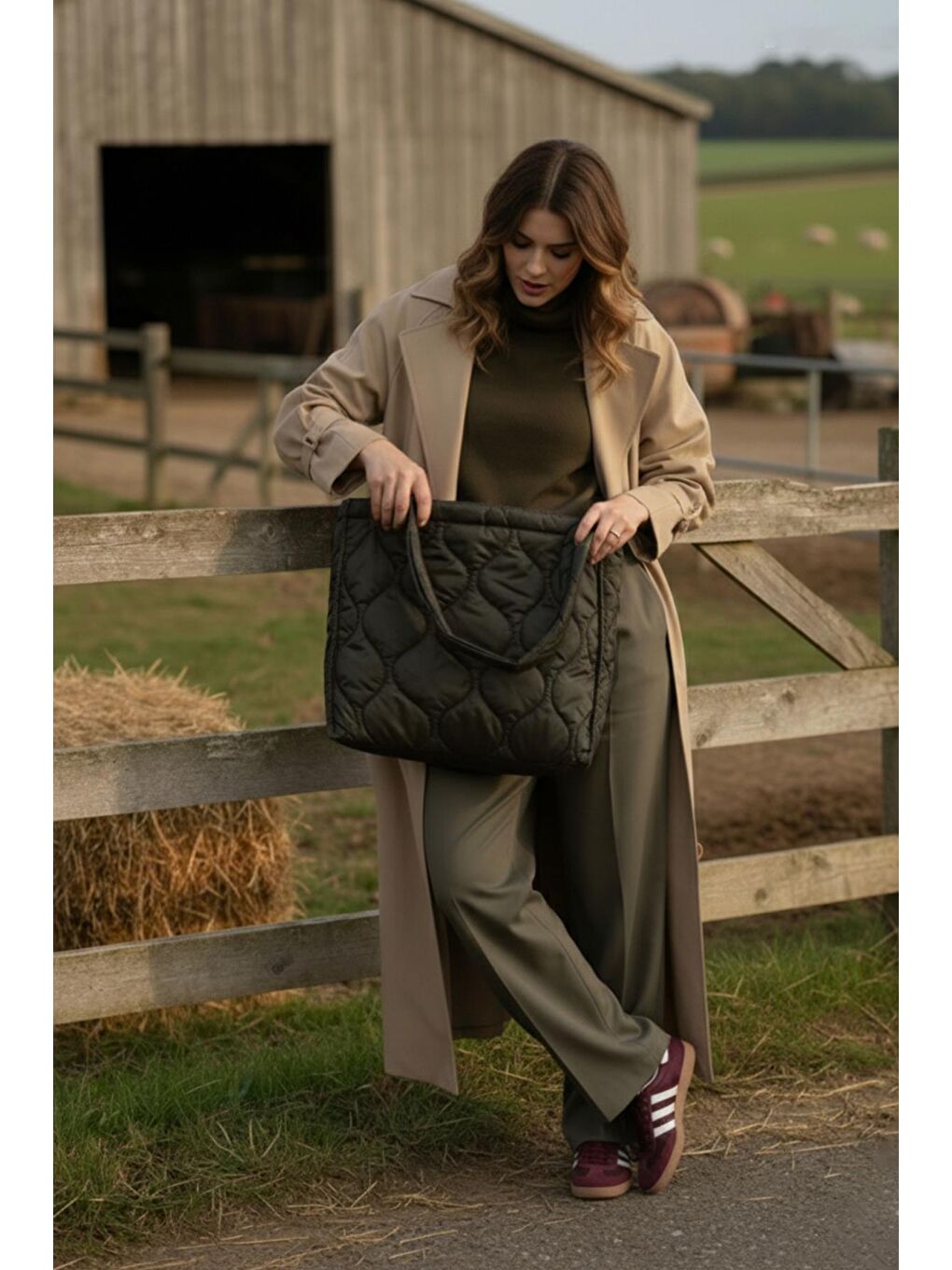 Yeşil Kapitone Çanta - Puffer Bag-6