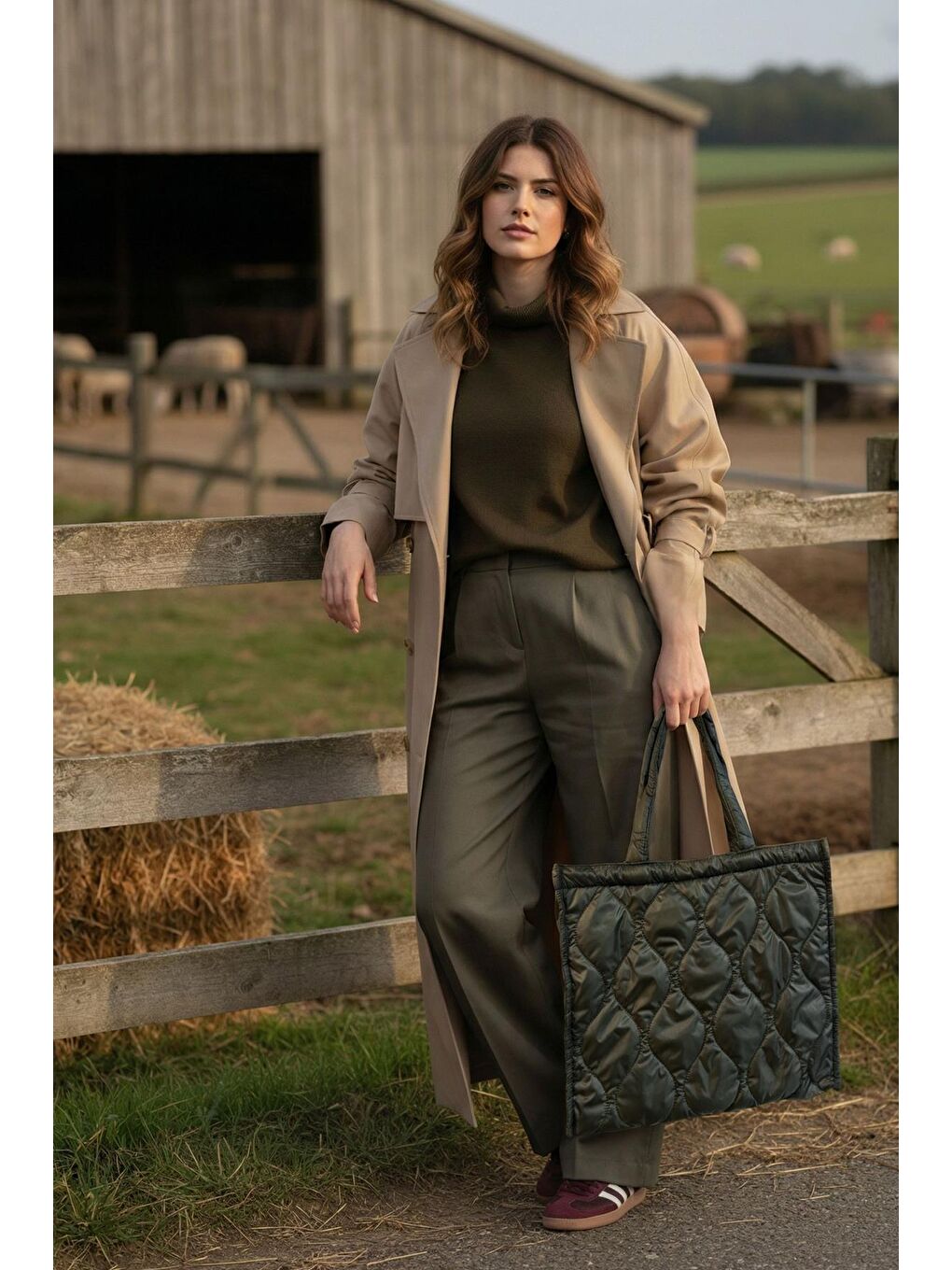 Yeşil Kapitone Çanta - Puffer Bag-7