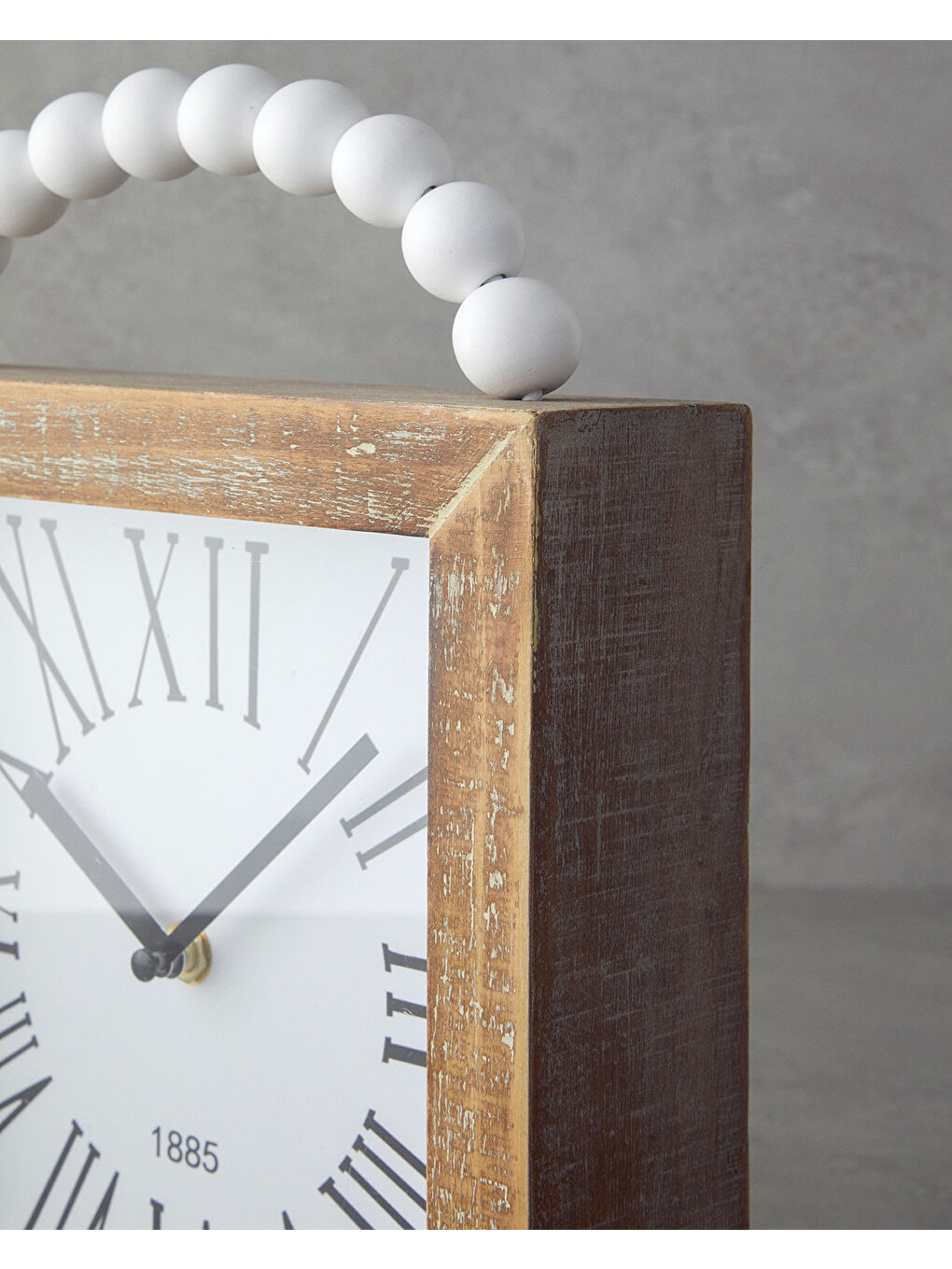 Bej Adela Ahşap Masa Saati Naturel-1