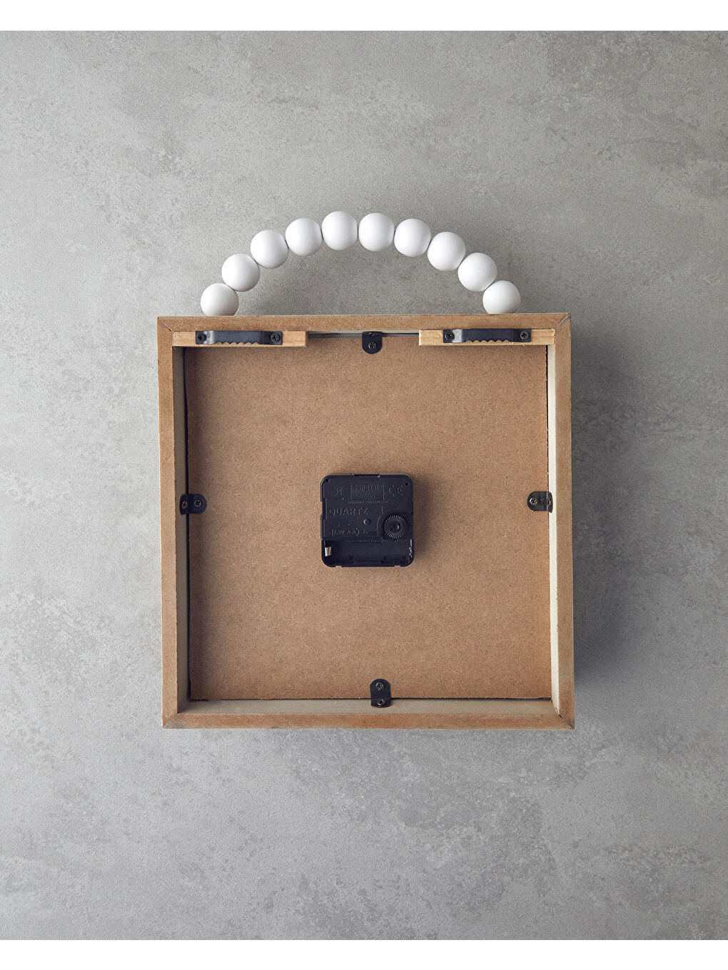 Bej Adela Ahşap Masa Saati Naturel-2