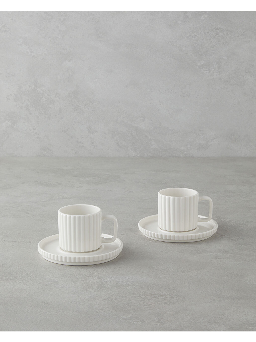 Lunara Porselen 4 Parça 2 Kişilik Kahve Fincan Takımı 90 ml Beyaz