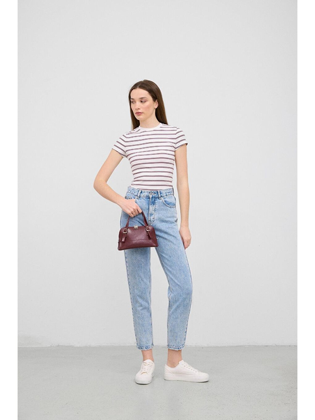 Ribbon Mini Çapraz Çanta Bordo-3