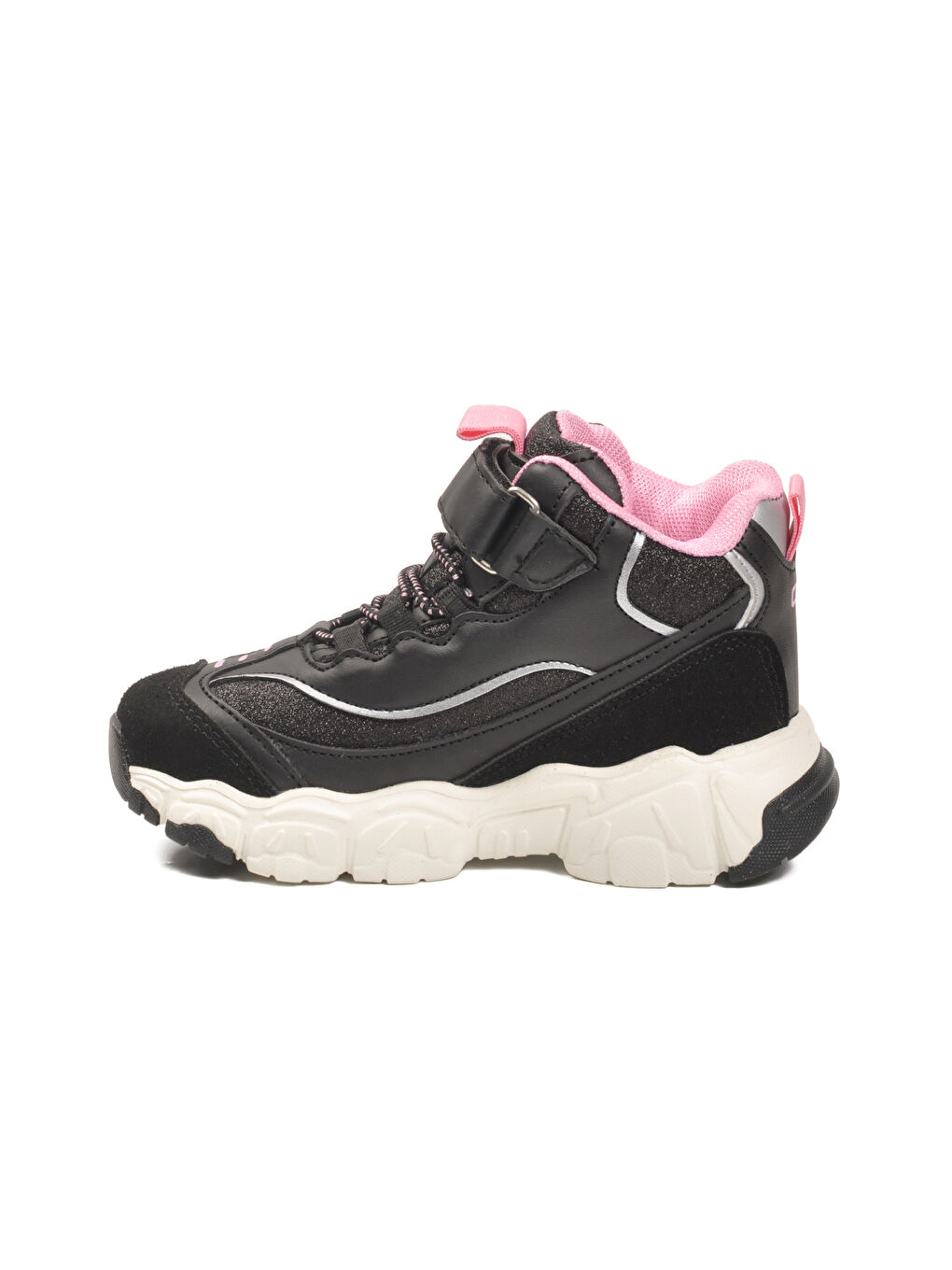 Siyah Cırtlı Desenli Kaymaz Taban Kız Çocuk Spor Ayakkabı Bella Uzun P-3