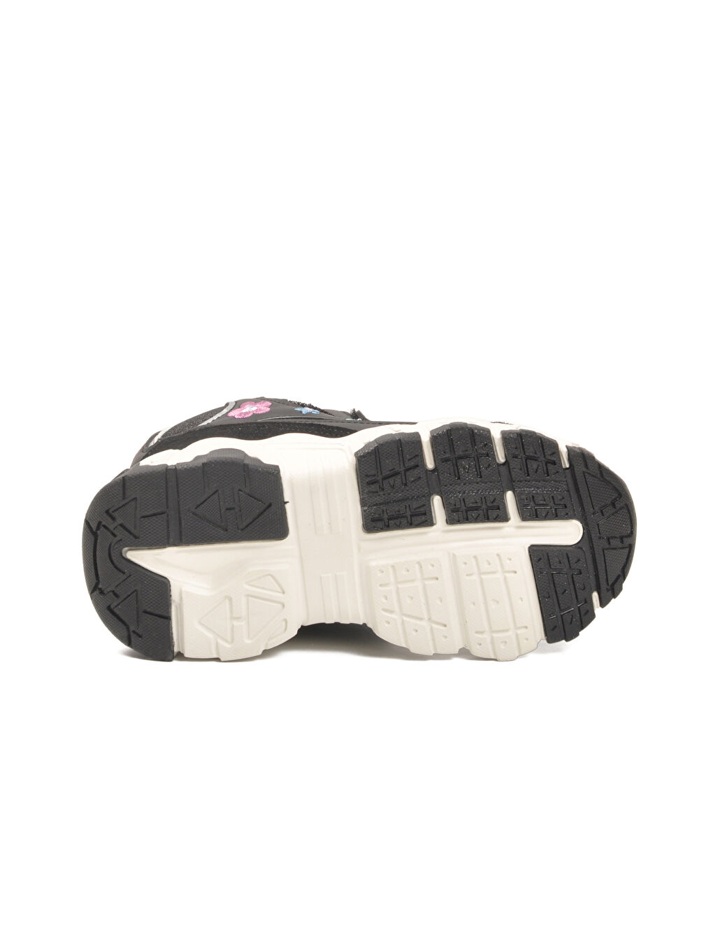 Siyah Cırtlı Desenli Kaymaz Taban Kız Çocuk Spor Ayakkabı Bella Uzun P-4