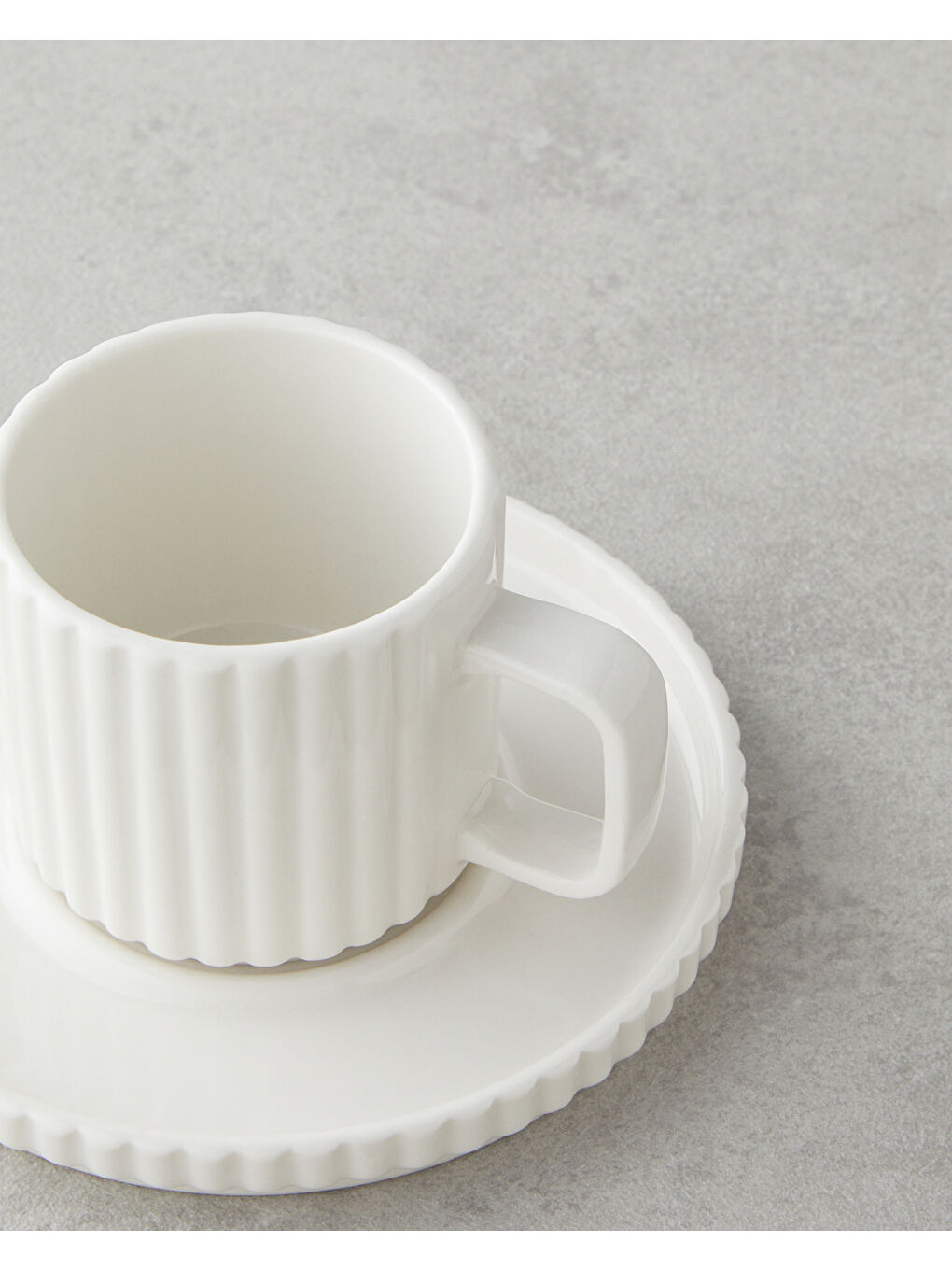 Lunara Porselen 4 Parça 2 Kişilik Kahve Fincan Takımı 90 ml Beyaz-3