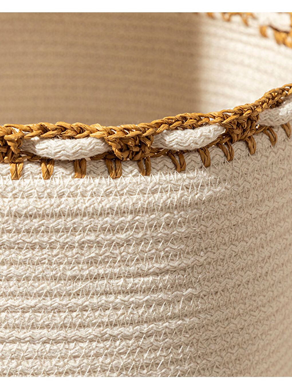 Lace Örgü Sepet Ekru-1