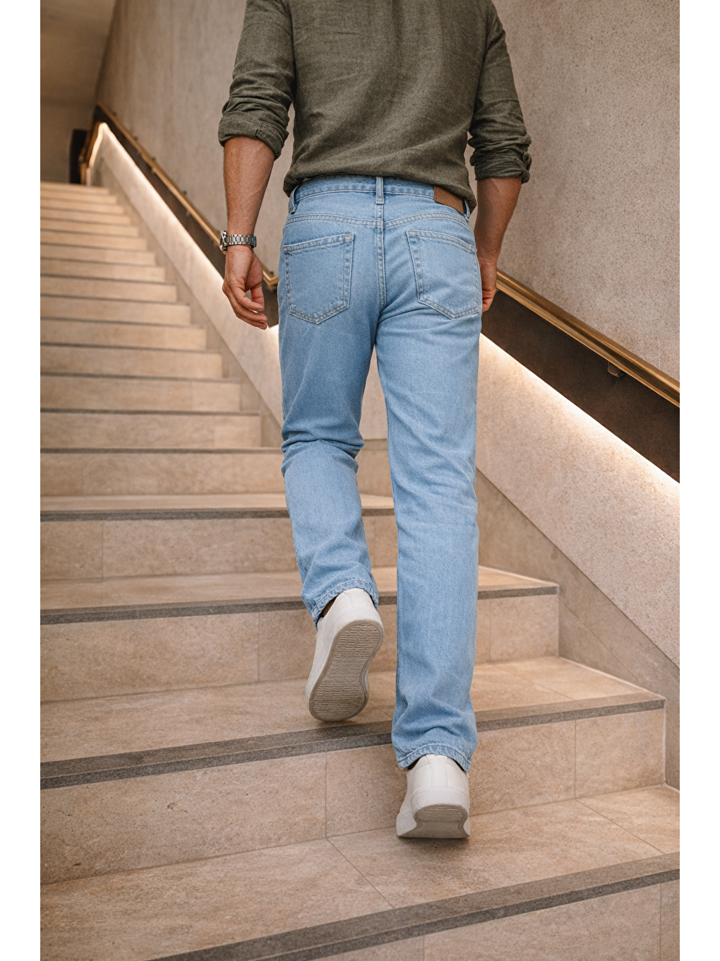 Erkek Yüksek Bel Bol Paça B.Mavi Kargo Baggy Pantolon-5