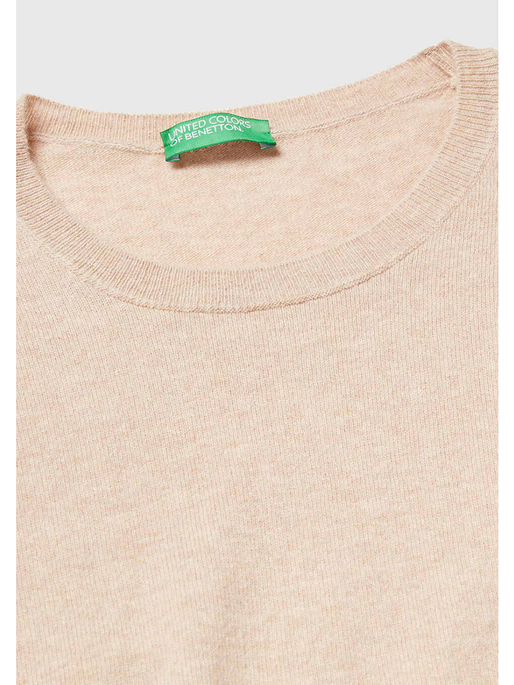 Kadın Ekru %100 Merino Ribana Detaylı Bisiklet Yaka Kazak-5