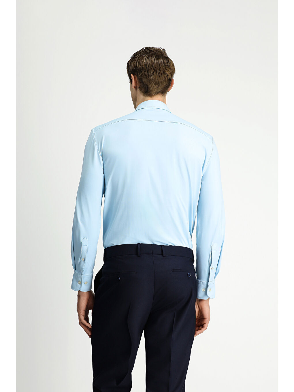 Mavi Techno-Line Uzun Kol Regular Fit Elastanlı Düğmeli Yaka Gömlek-4