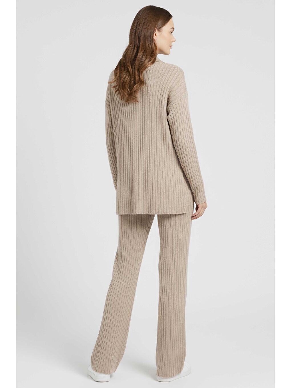 Polo Yaka Fitilli Kaşkorse İkili Takım Bej - 27993-BEJ-2