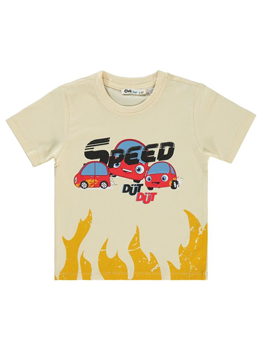 Bej Boys Speed Baskılı 2-5 Yaş Tişört-1