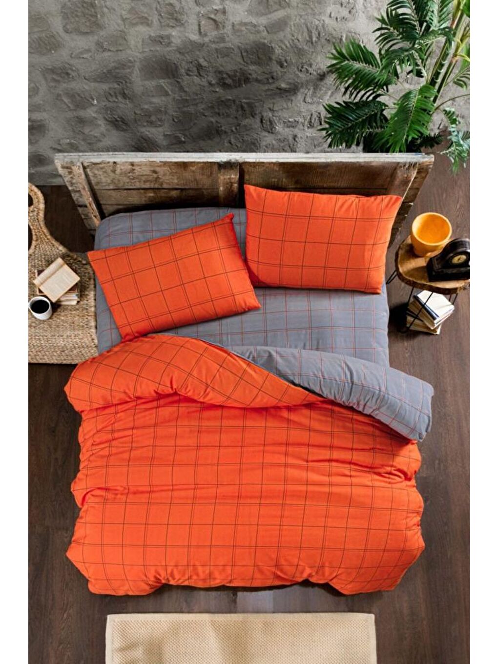Turuncu Bonita Nevresim Takımı Çift Kişilik 4 Parça 200x220