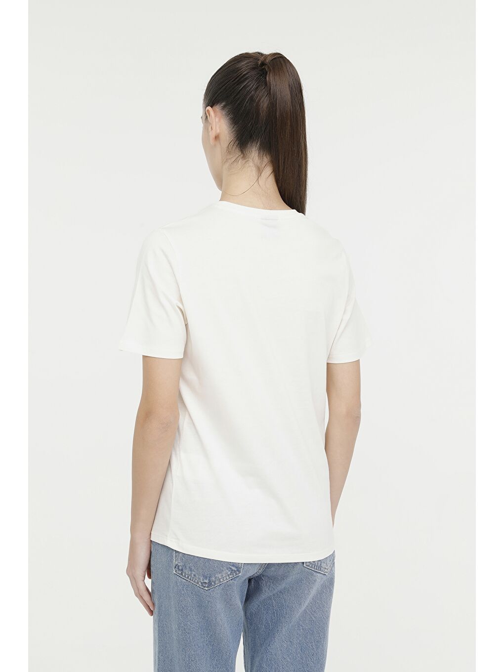 Bej WL GHOST 11SS128 4FX Ekru Kadın Kısa Kol T-Shirt-1