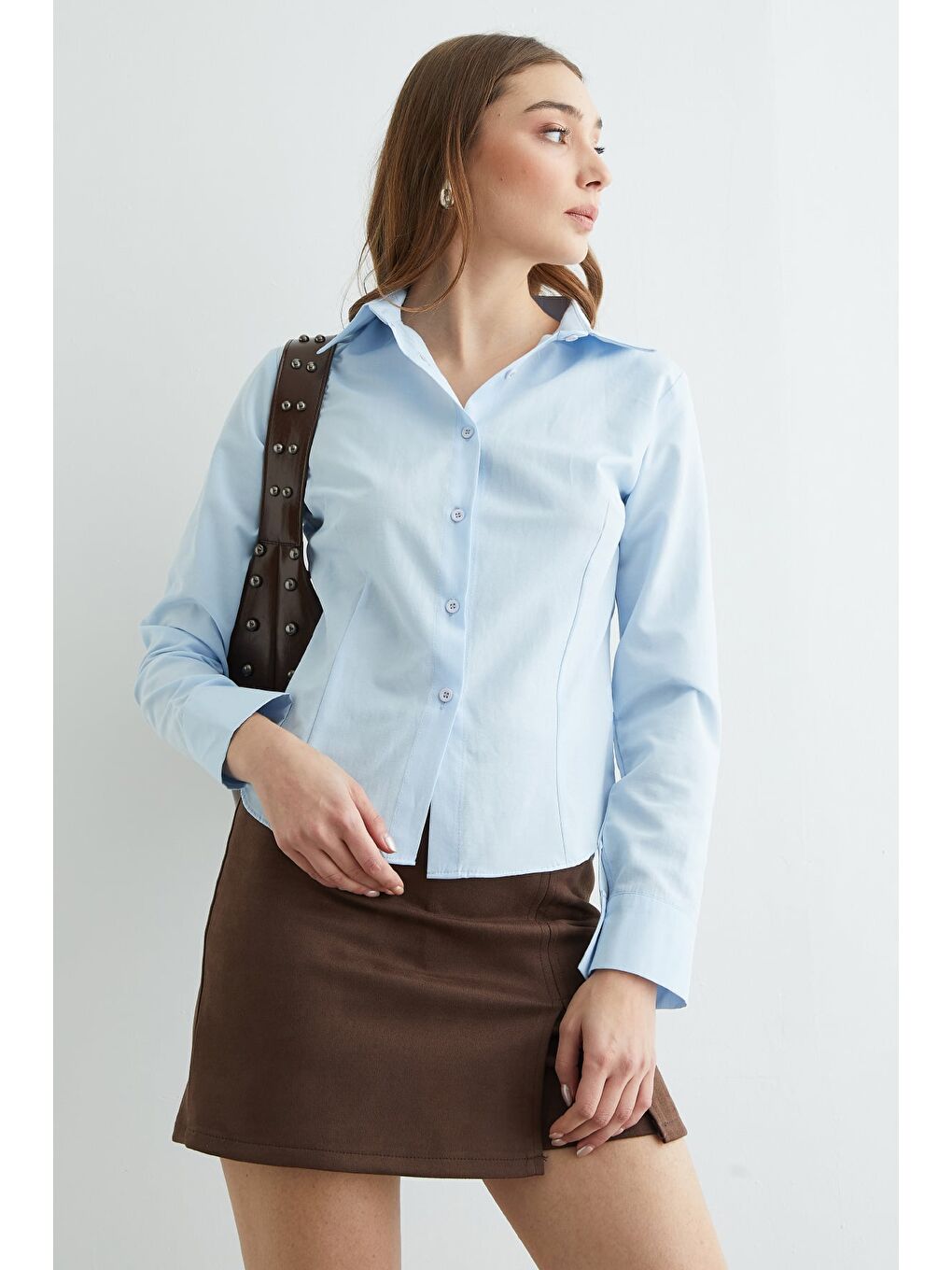 Mavi Basic Pensli Slim Fit Gömlek-3