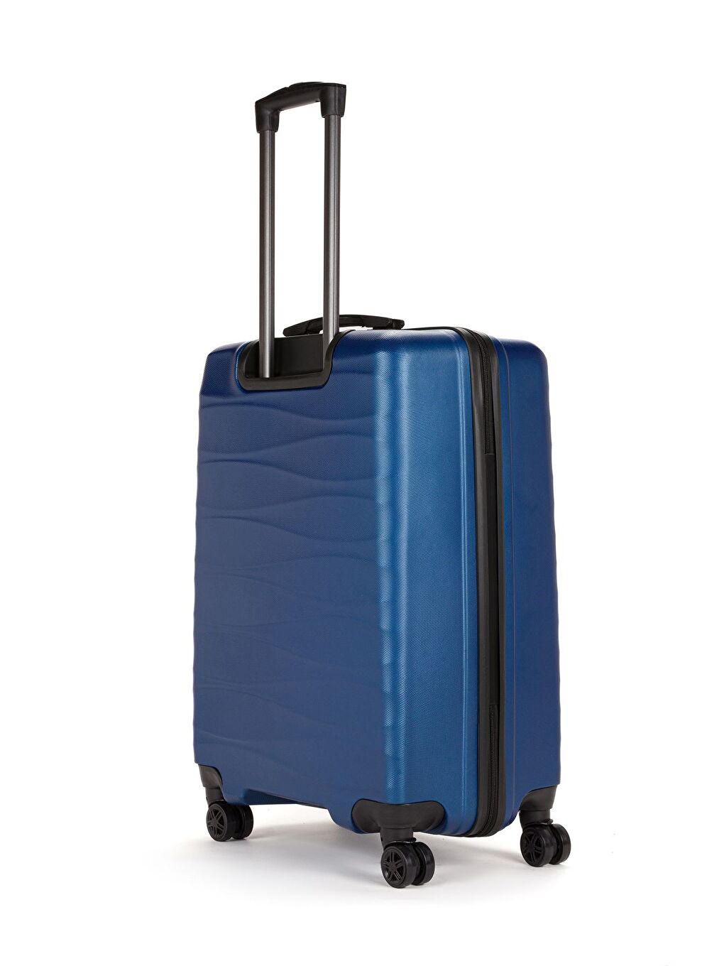 Mavi ABS Unisex Dalgalı Kabin Orta Büyük Boy 3'lü Valiz Seti FSL119-3