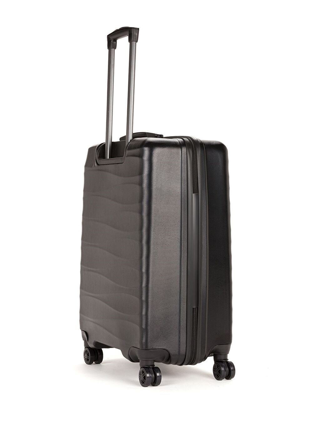 Siyah ABS Unisex Dalgalı Kabin Orta Büyük Boy 3'lü Valiz Seti FSL119-3