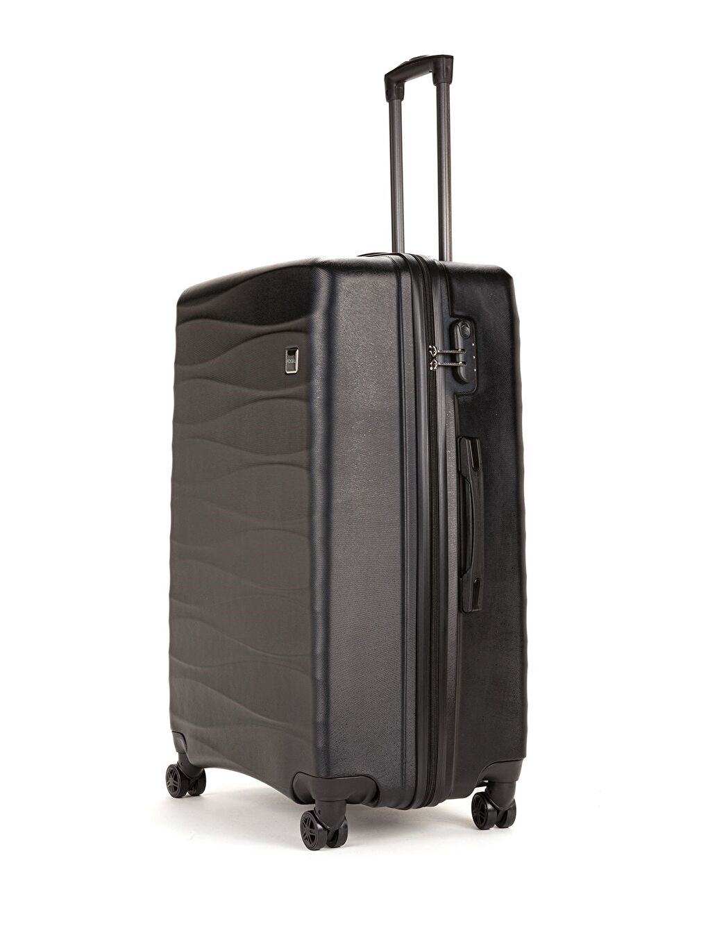 Siyah ABS Unisex Dalgalı 75cm Büyük Boy Valiz FSL119-1