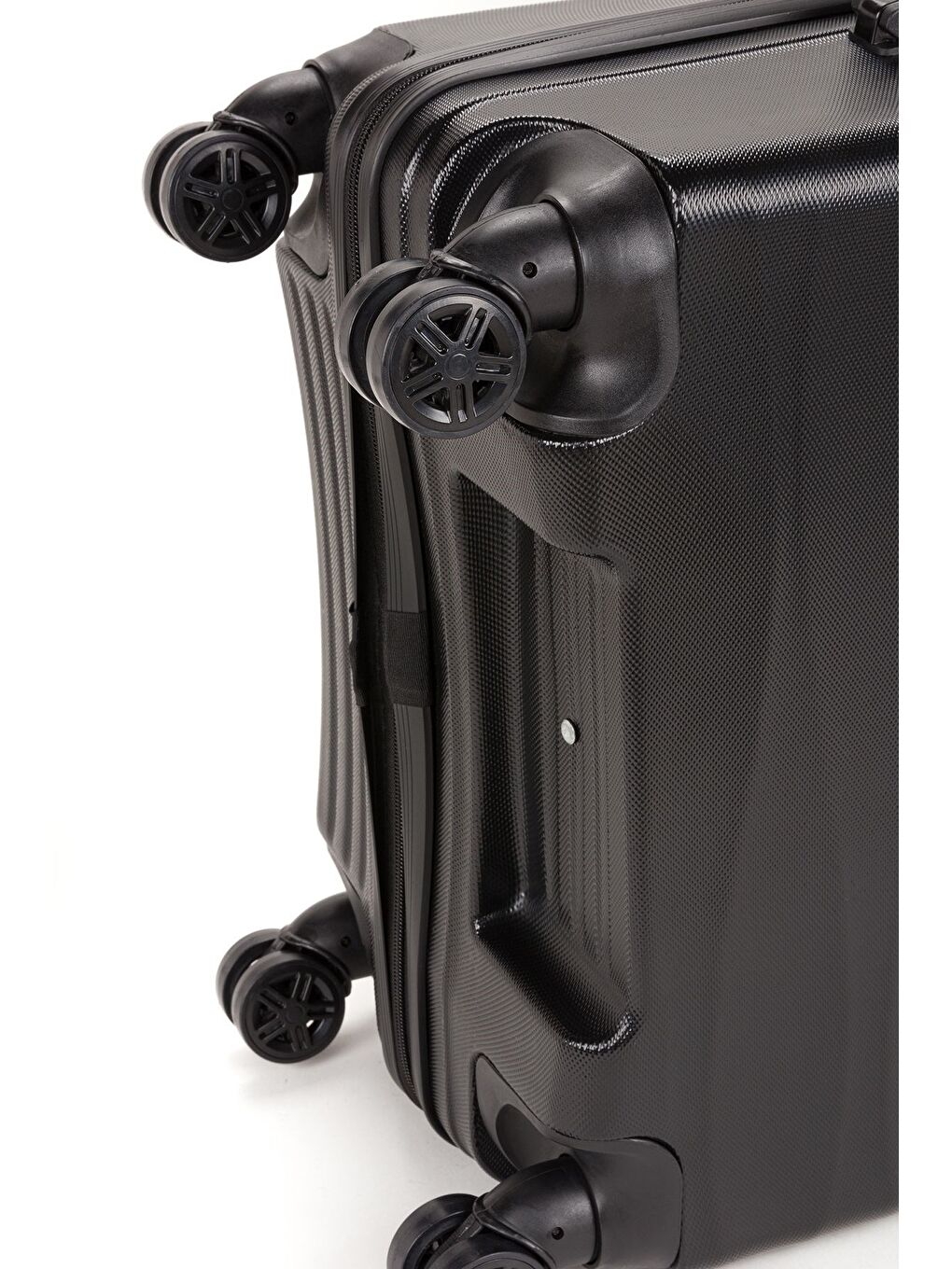 Siyah ABS Unisex Dalgalı Kabin Orta Büyük Boy 3'lü Valiz Seti FSL119-7