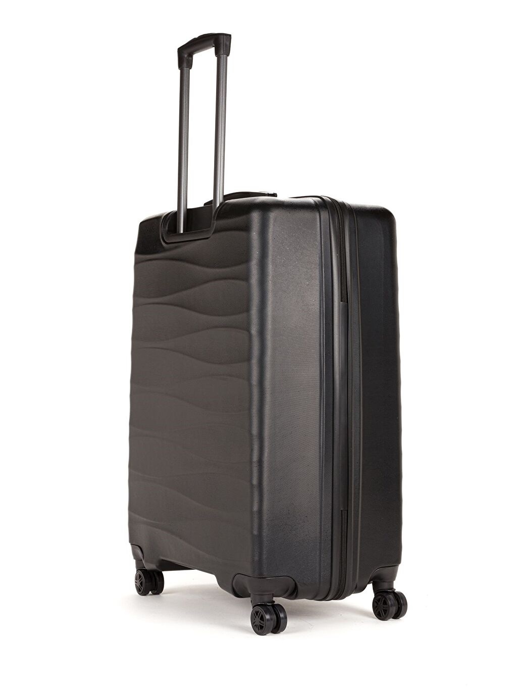 Siyah ABS Unisex Dalgalı 75cm Büyük Boy Valiz FSL119-2