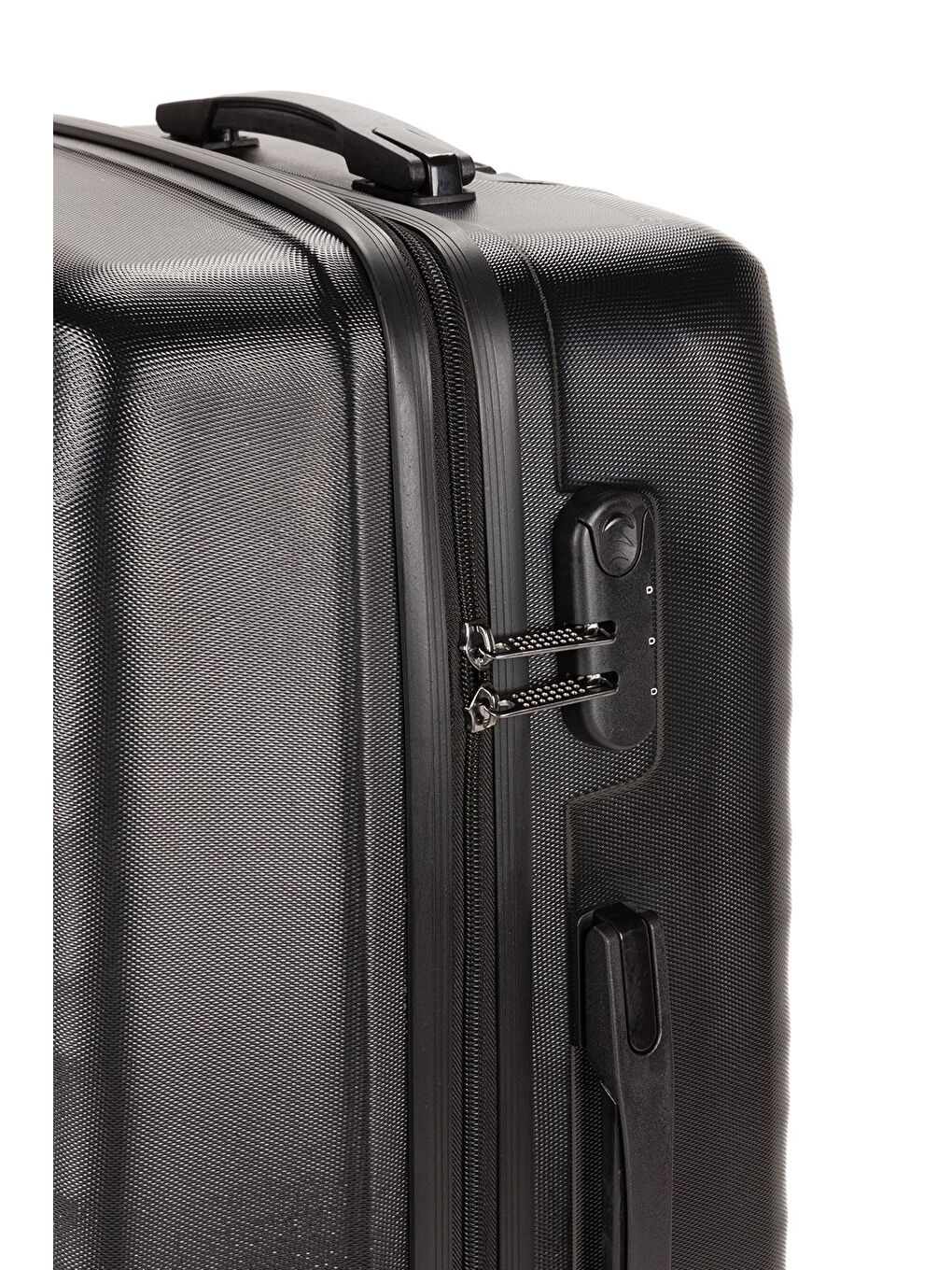 Siyah ABS Unisex Dalgalı 75cm Büyük Boy Valiz FSL119-5