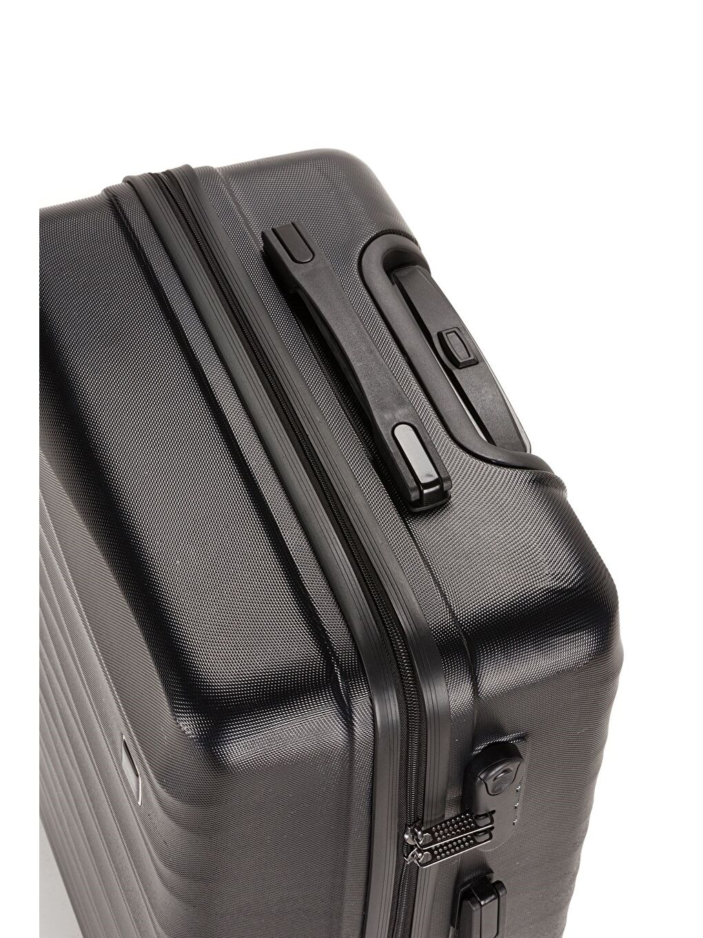 Siyah ABS Unisex Dalgalı 75cm Büyük Boy Valiz FSL119-6