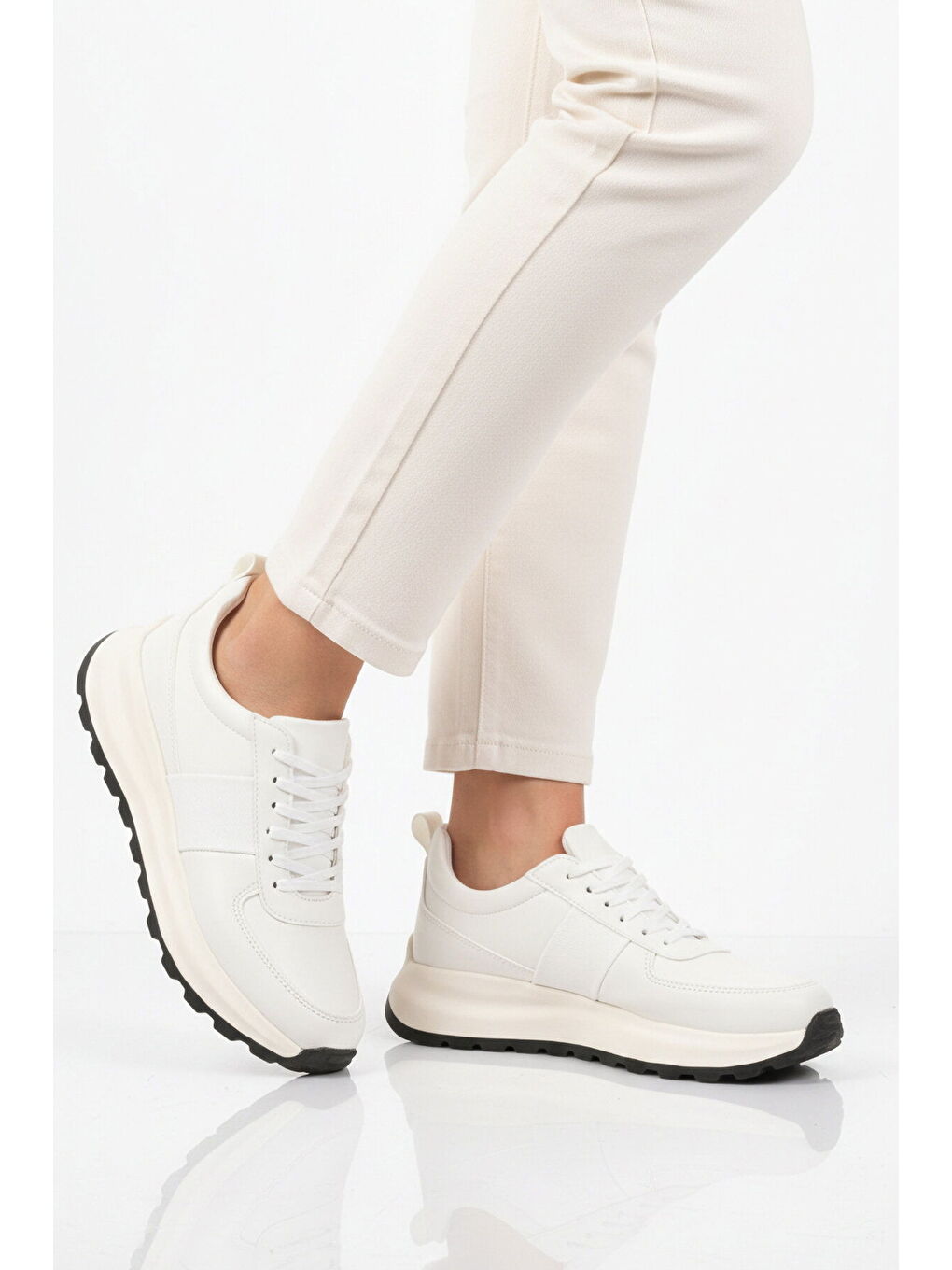 Beyaz Bağcıklı Erkek Casual Ayakkabı 488 M-1