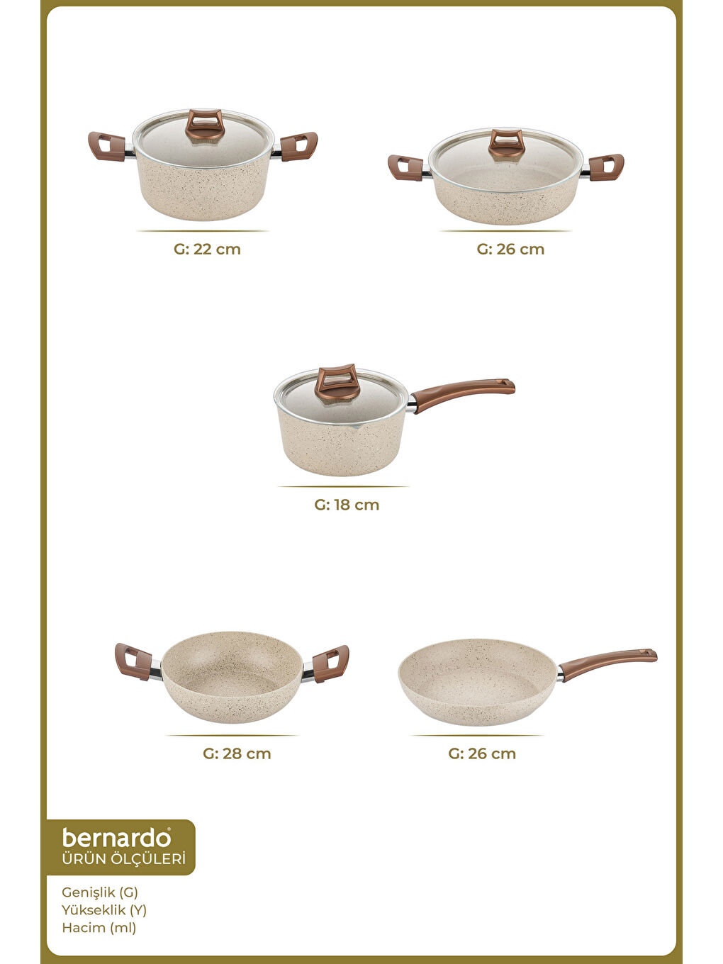 Ekru Marcel 13 Parça Granit Tencere Seti Krem-1