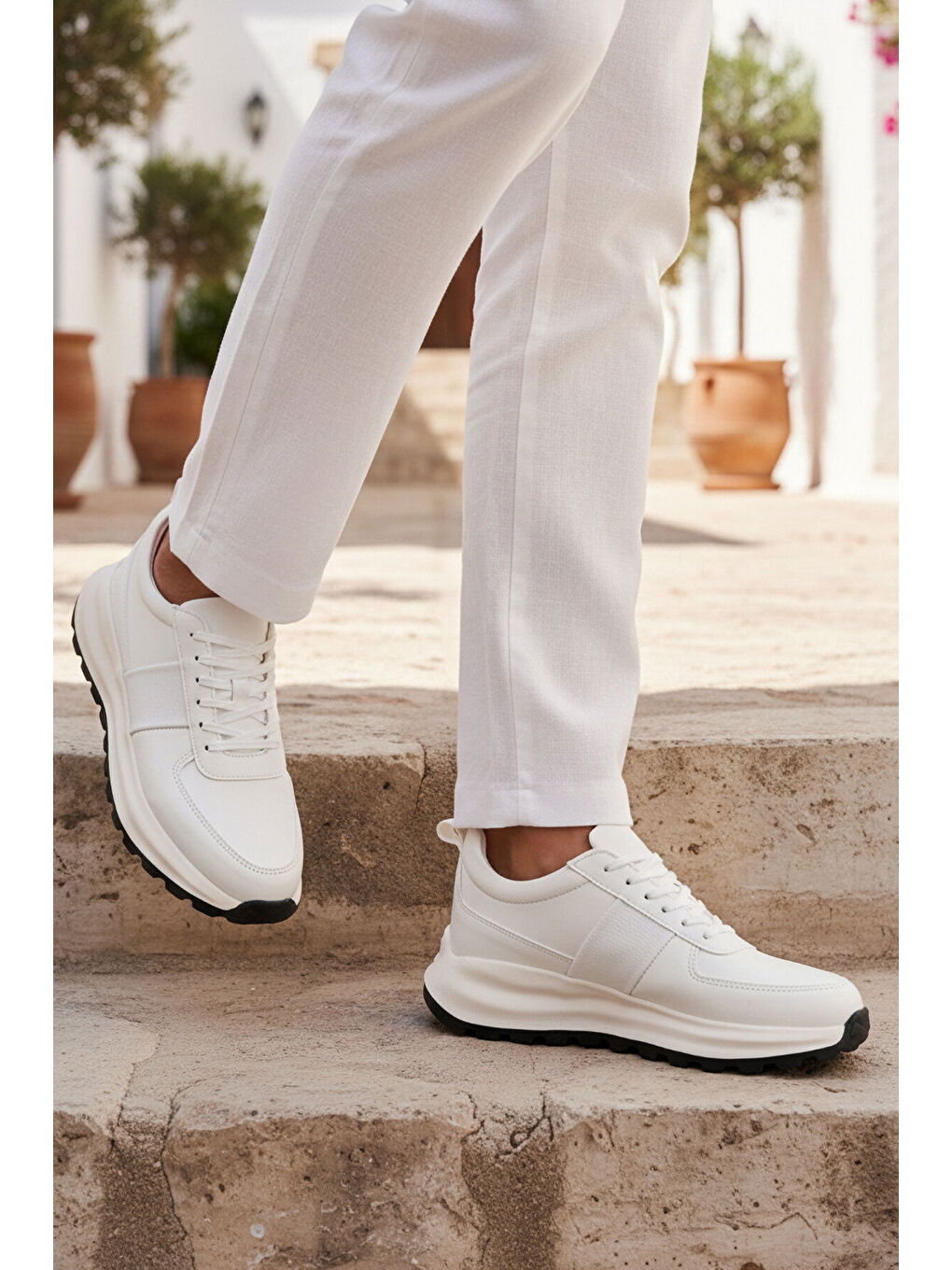 Beyaz Bağcıklı Erkek Casual Ayakkabı 488 M-2