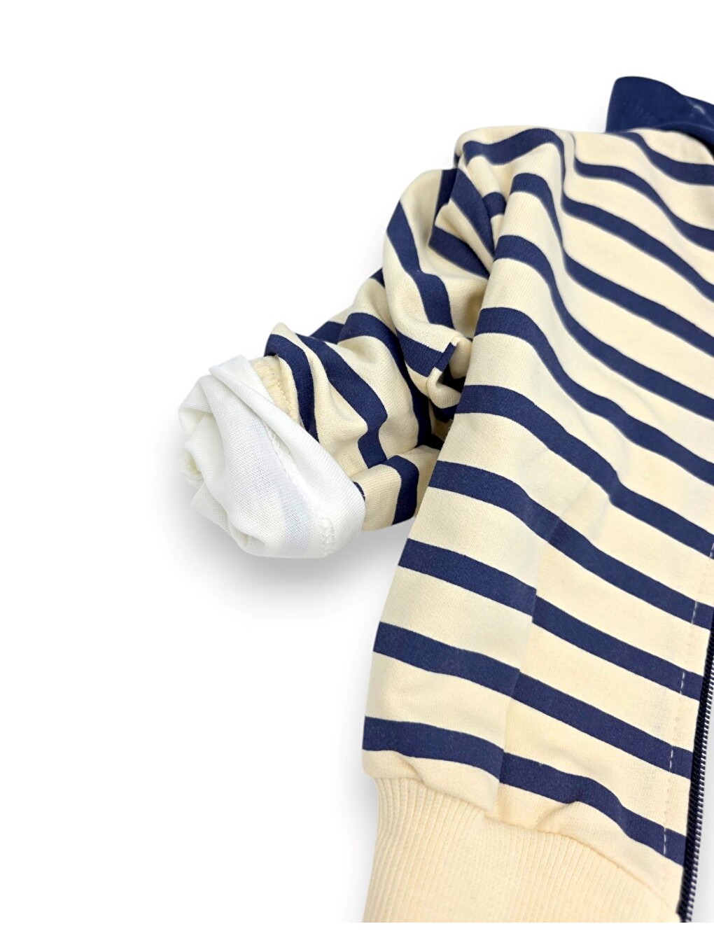 Lacivert Erkek Bebek Kapüşonlu 3'lü Takım Fermuarlı Sweatshirt Eşofman Takımı-6