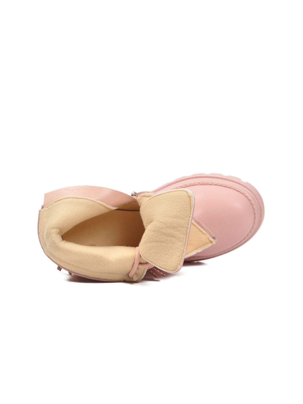 Pembe Pudra İçi Polarlı Kaymaz Taban Fermuarlı Kız Çocuk Bot Alya F-3