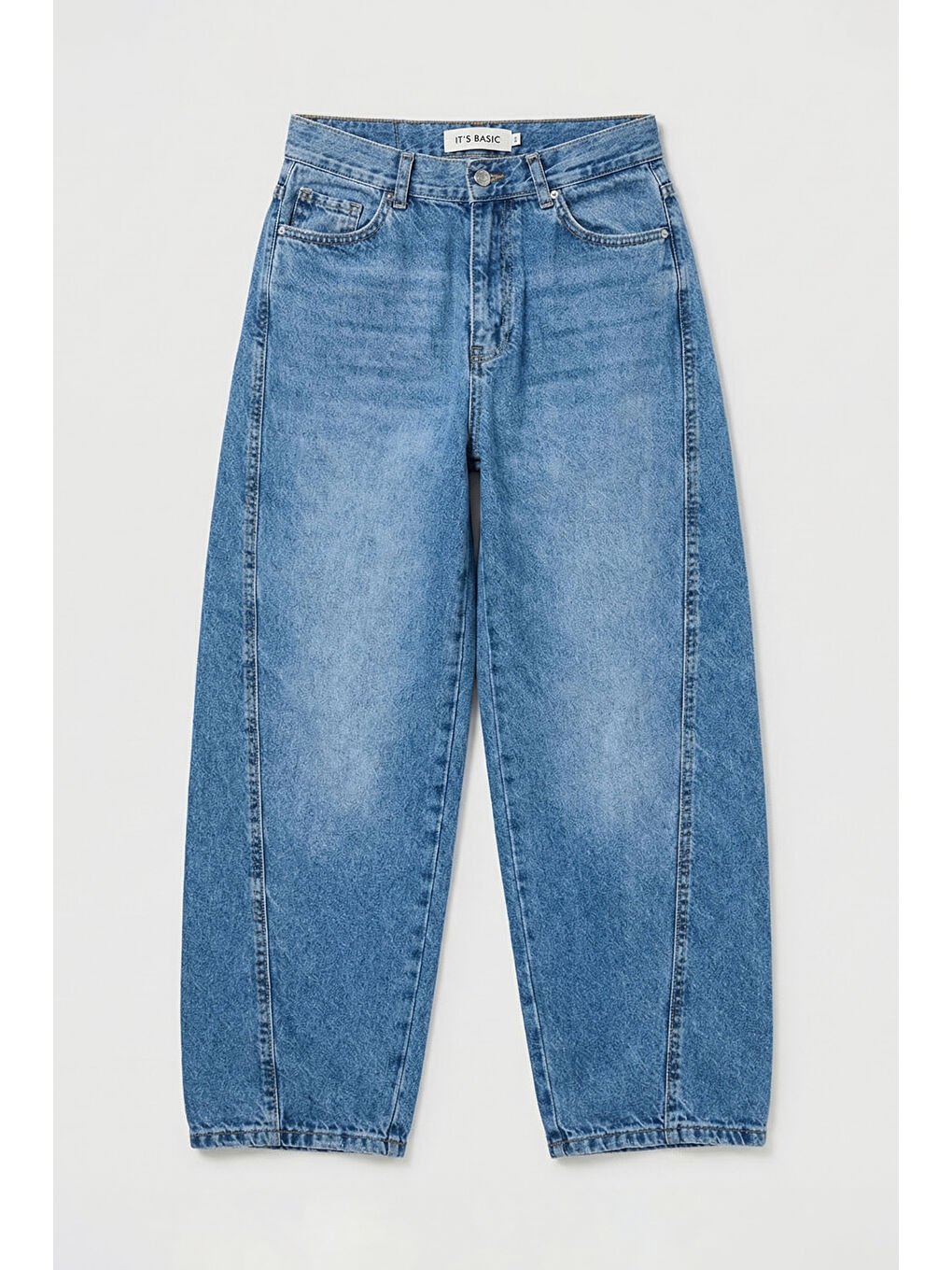 Kadın Mavi Renk 4s6-4 Carrot Fit Rahat Kesim İç boy 67cm %100 Pamuk Denim Jean-2