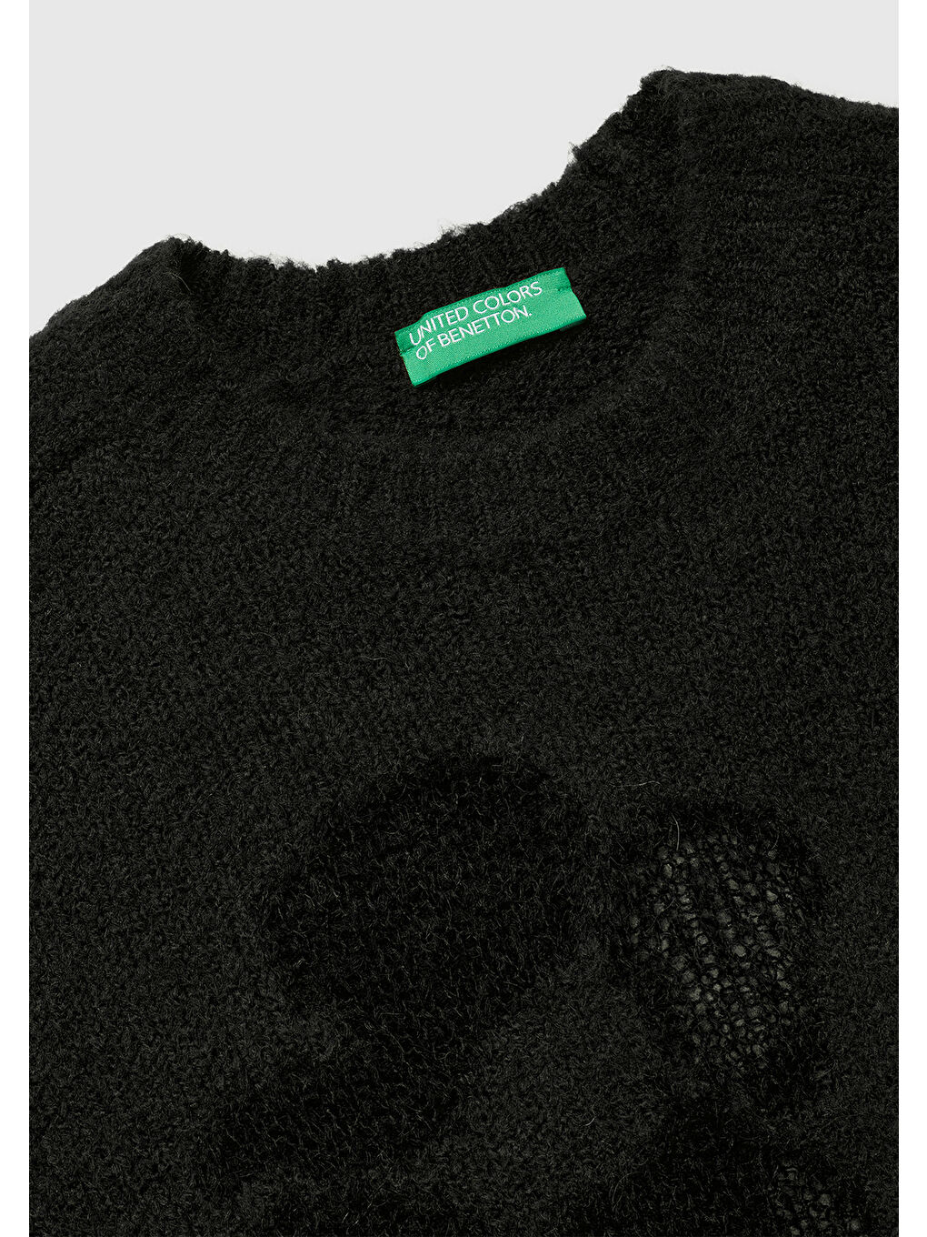 Kadın Siyah Akrilik ve Yün Karışımlı Desenli Bisiklet Yaka Kazak-6