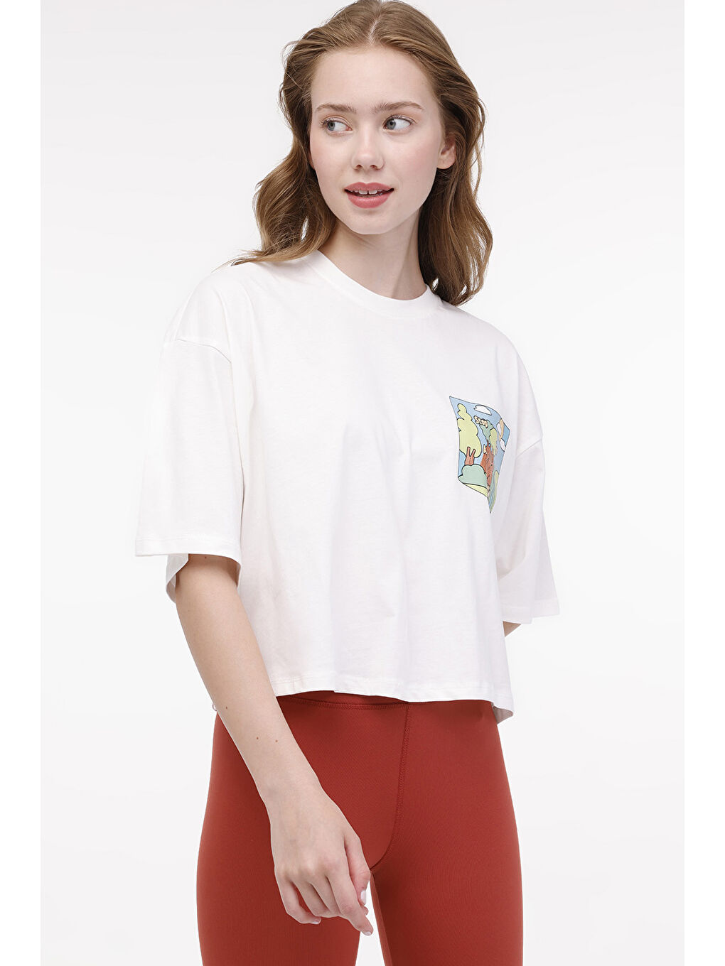 Bej WL WINDA 11SS9090 4FX Ekru Kadın Kısa Kol T-Shirt