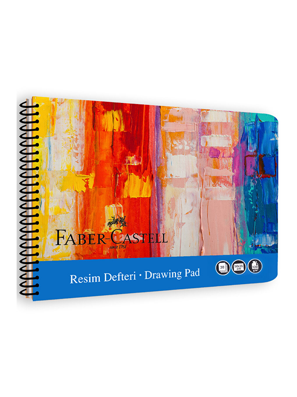 35x50 cm Art Karton Kapak Resim Defteri, 30 Yaprak, 120 gr Kaliteli Kağıt (Karma Renk Gönderilir)-1