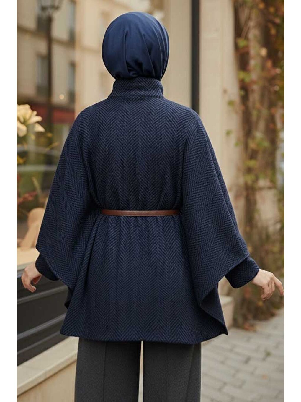 Zikzak Desenli Kemerli Pamço Lacivert - 28031-LACIVERT-3