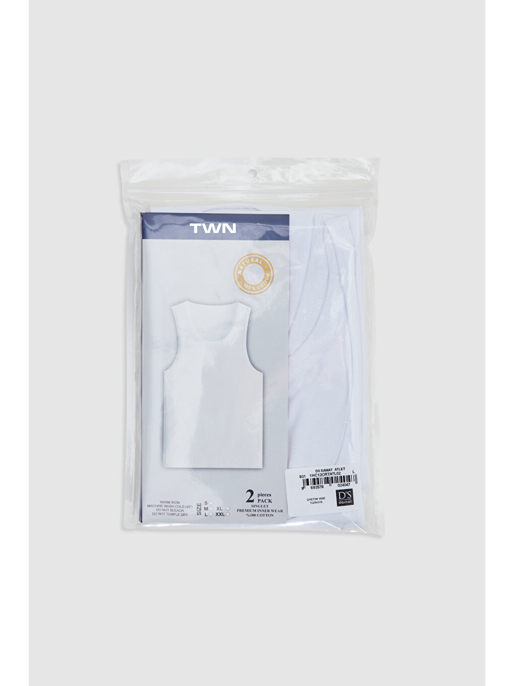 Lacivert %100 Pamuk 2'Li Atlet Boxer Takim-4