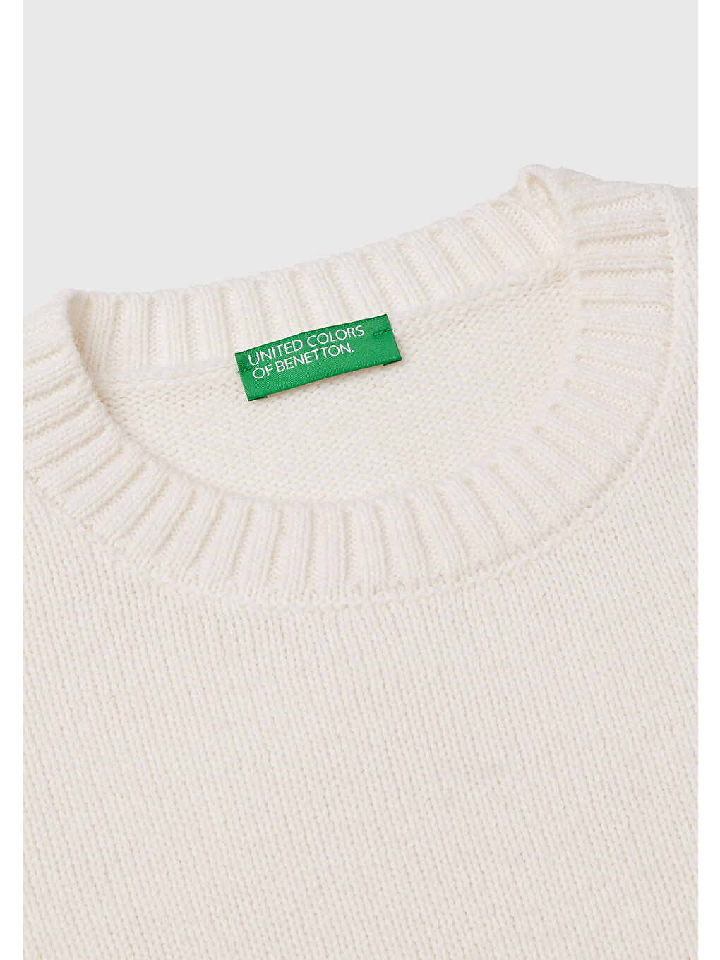 Ekru Kadın Krem Yün ve Akrilik Karışımlı Ribana Detaylı Bisiklet Yaka Kazak-6