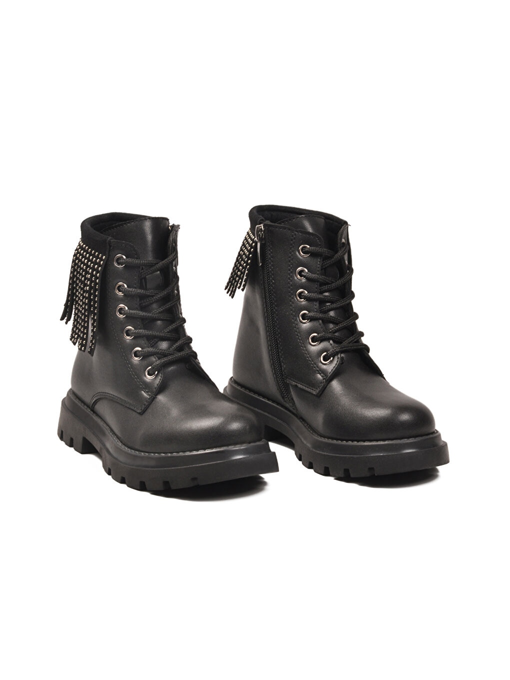 Siyah İçi Polarlı Kaymaz Taban Fermuarlı Kız Çocuk Bot Alya F-2