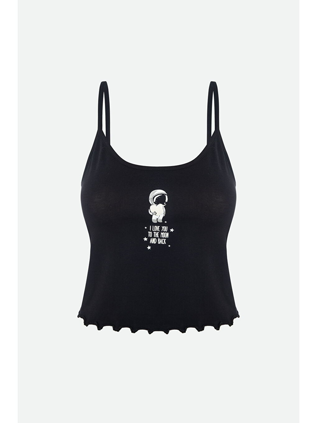 Lila Kadın İnce Askılı Desenli Pamuklu Şortlu Pijama Takımı-1