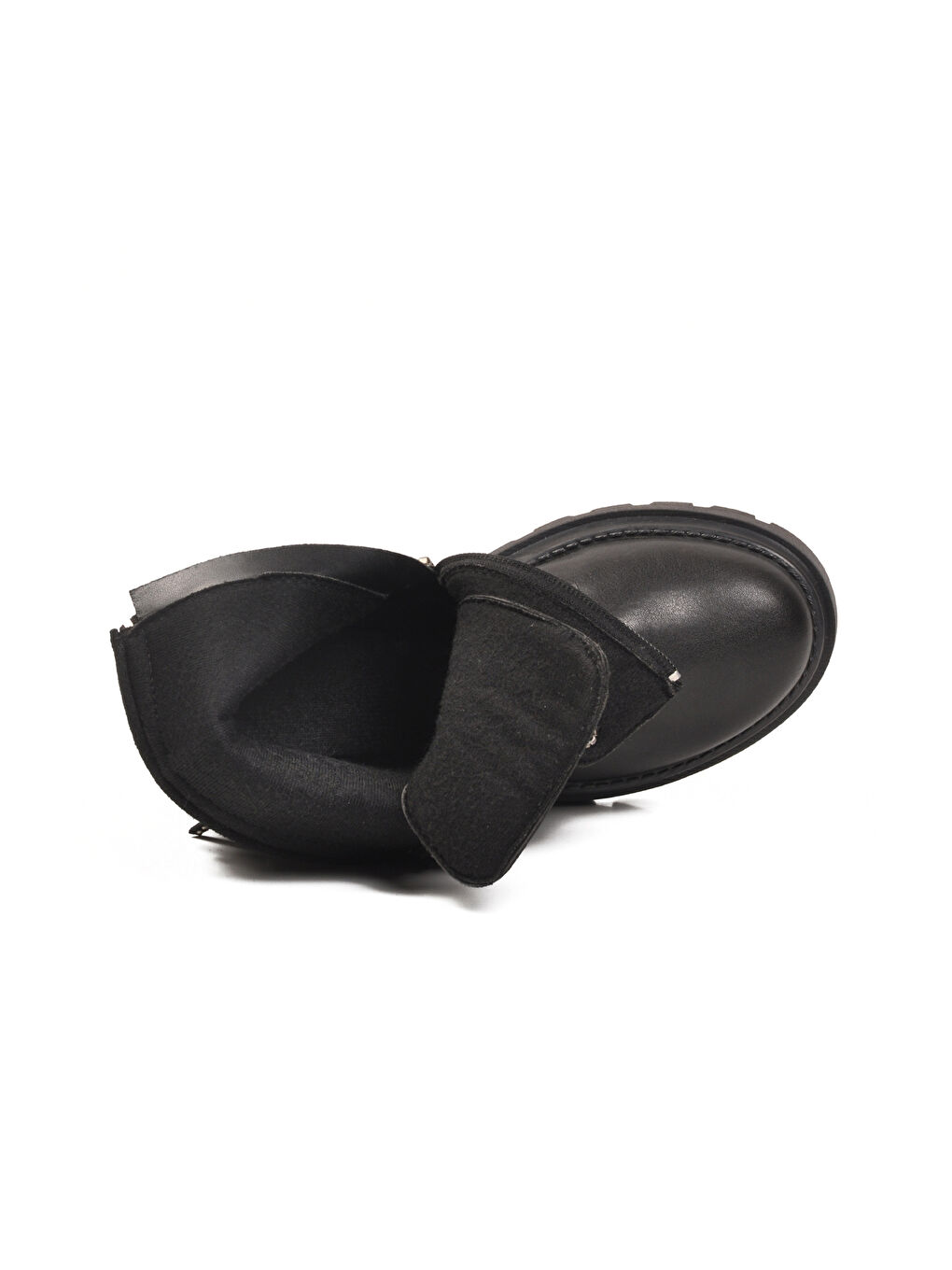 Siyah İçi Polarlı Kaymaz Taban Fermuarlı Kız Çocuk Bot Alya F-3