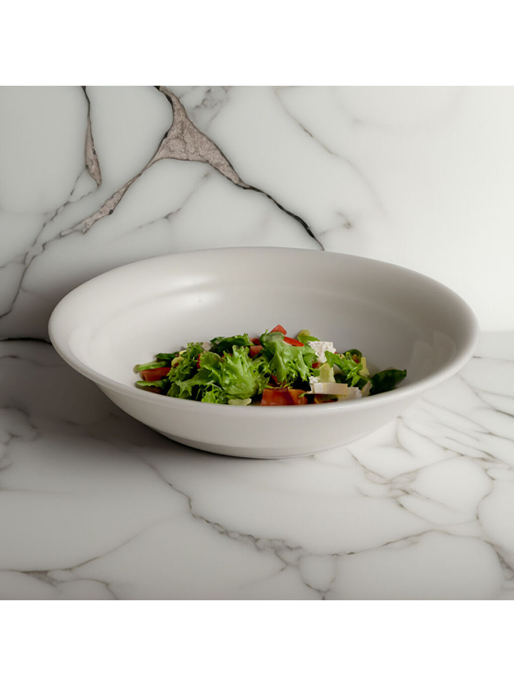 Ekru Güral Bone 19 Cm Çukur Yemek Tabağı Dekorsuz-1