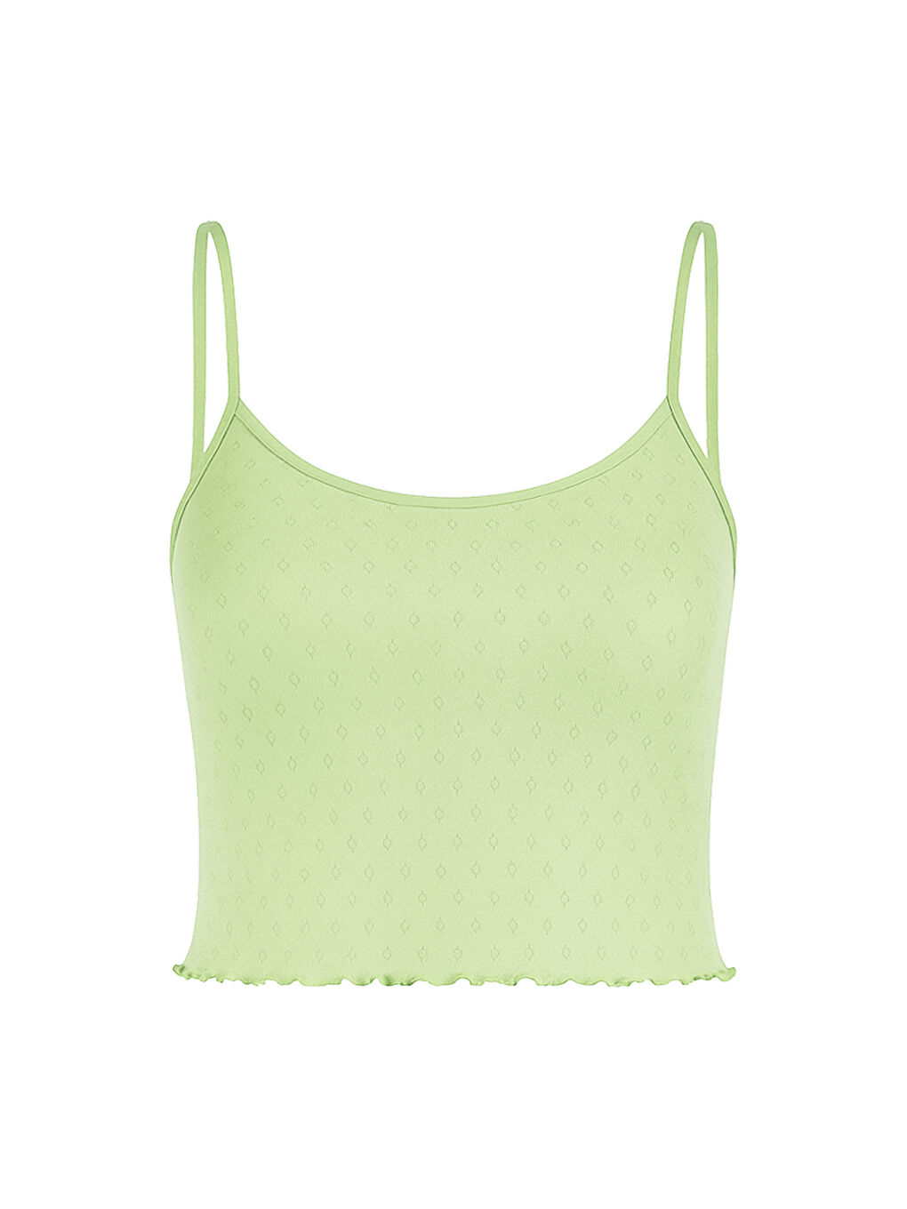 Yeşil Kadın Pamuklu İp Askılı Şort Takım-2