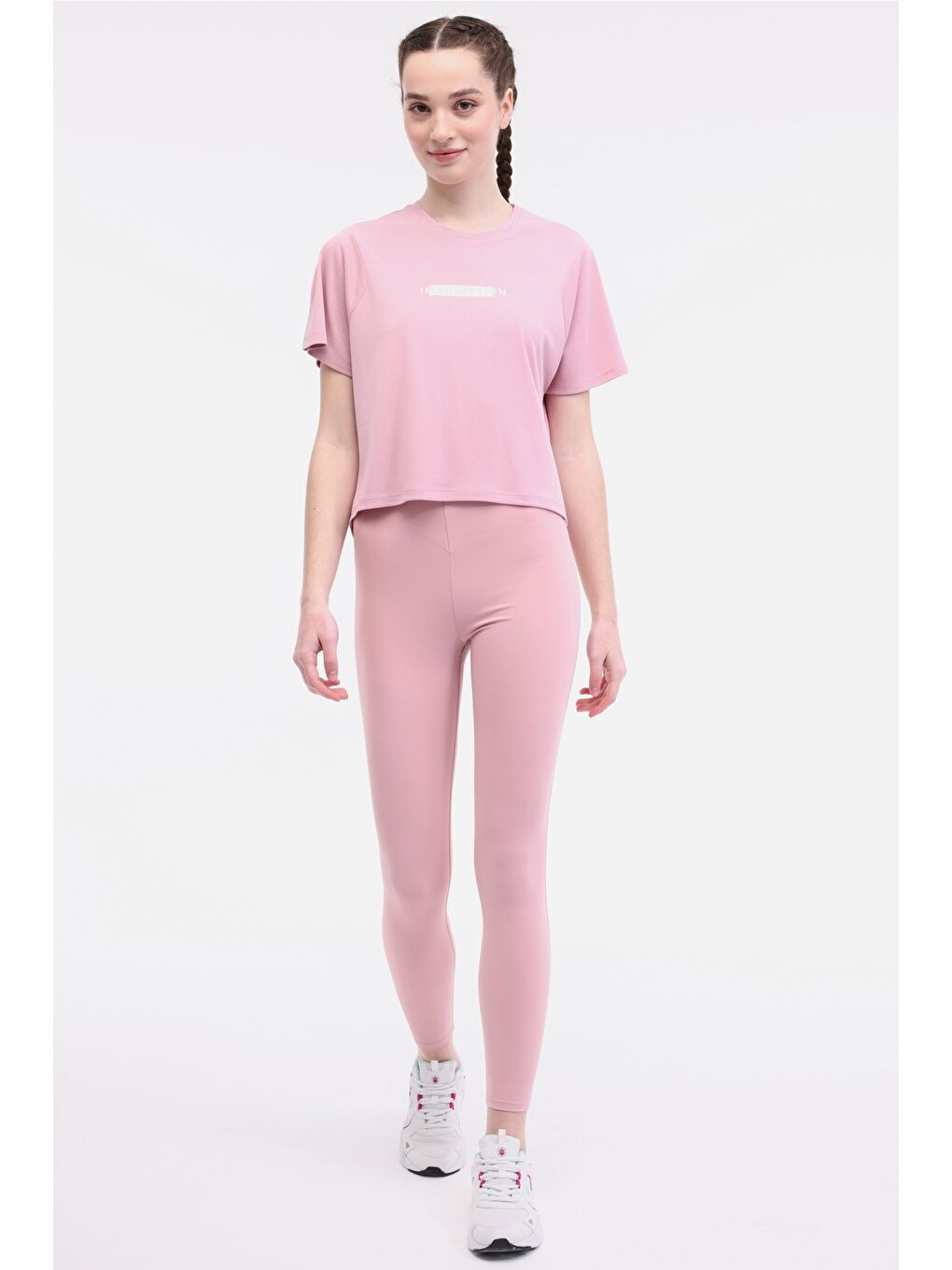 WL MYA 11MS449 5FX Pembe Kadın Kısa Kol T-Shirt-2