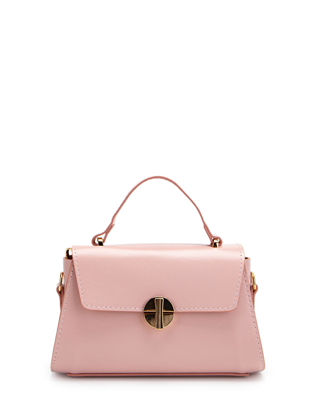 Pembe Uzun Askılı Suni Deri Kadın Çapraz Çanta Lenora Pudra