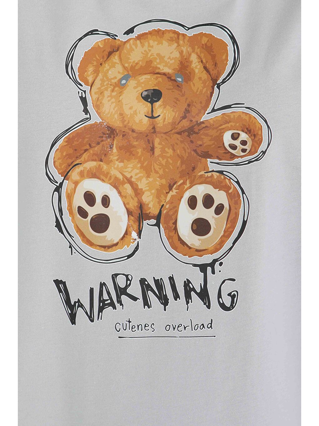 Baskılı Kısa Kollu T-Şhirt Gri - 27350-3