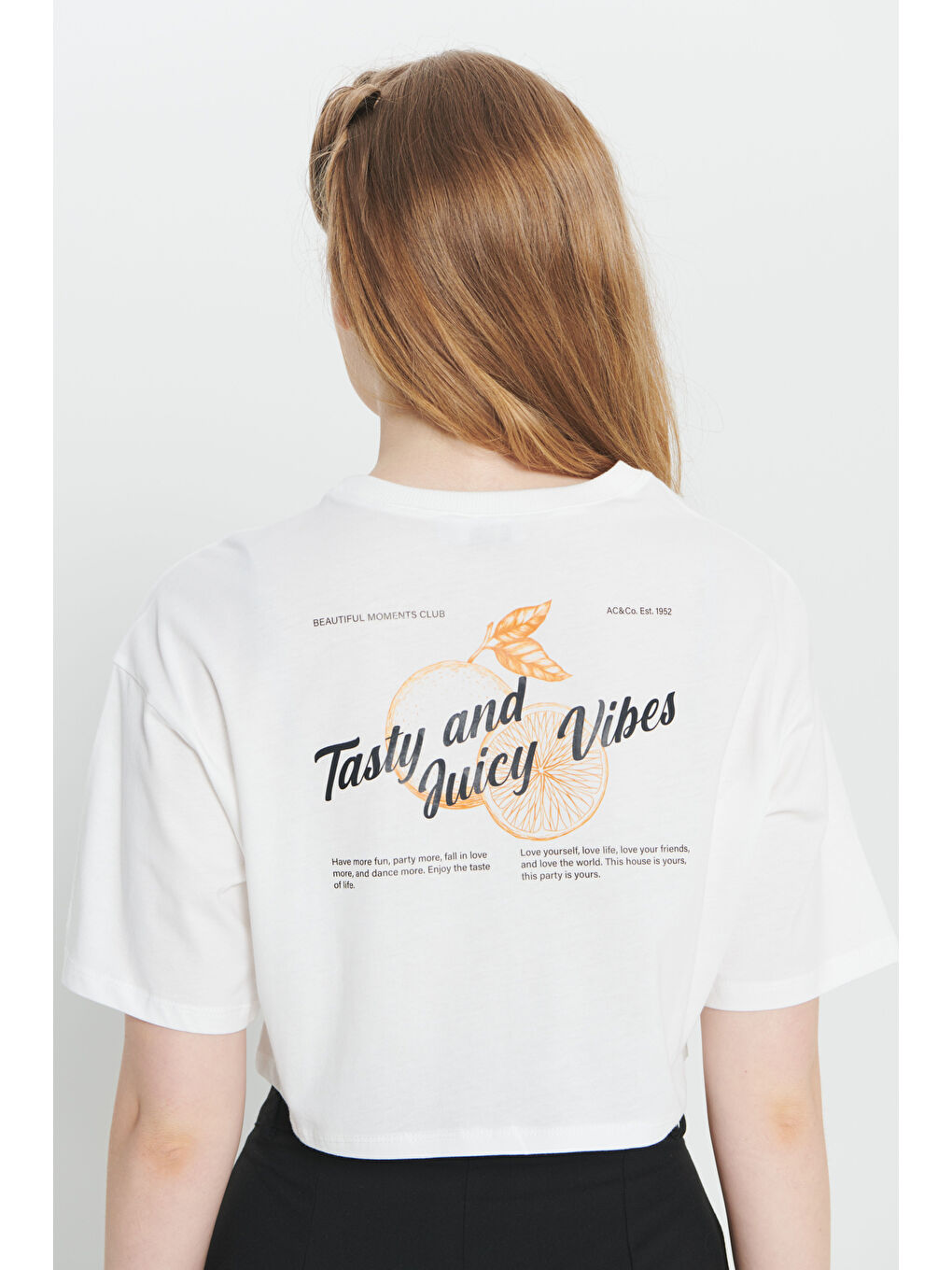 Ekru %100 Pamuk Oversize Fit Bol Kesim Baskılı Bisiklet Yaka Tişört-1