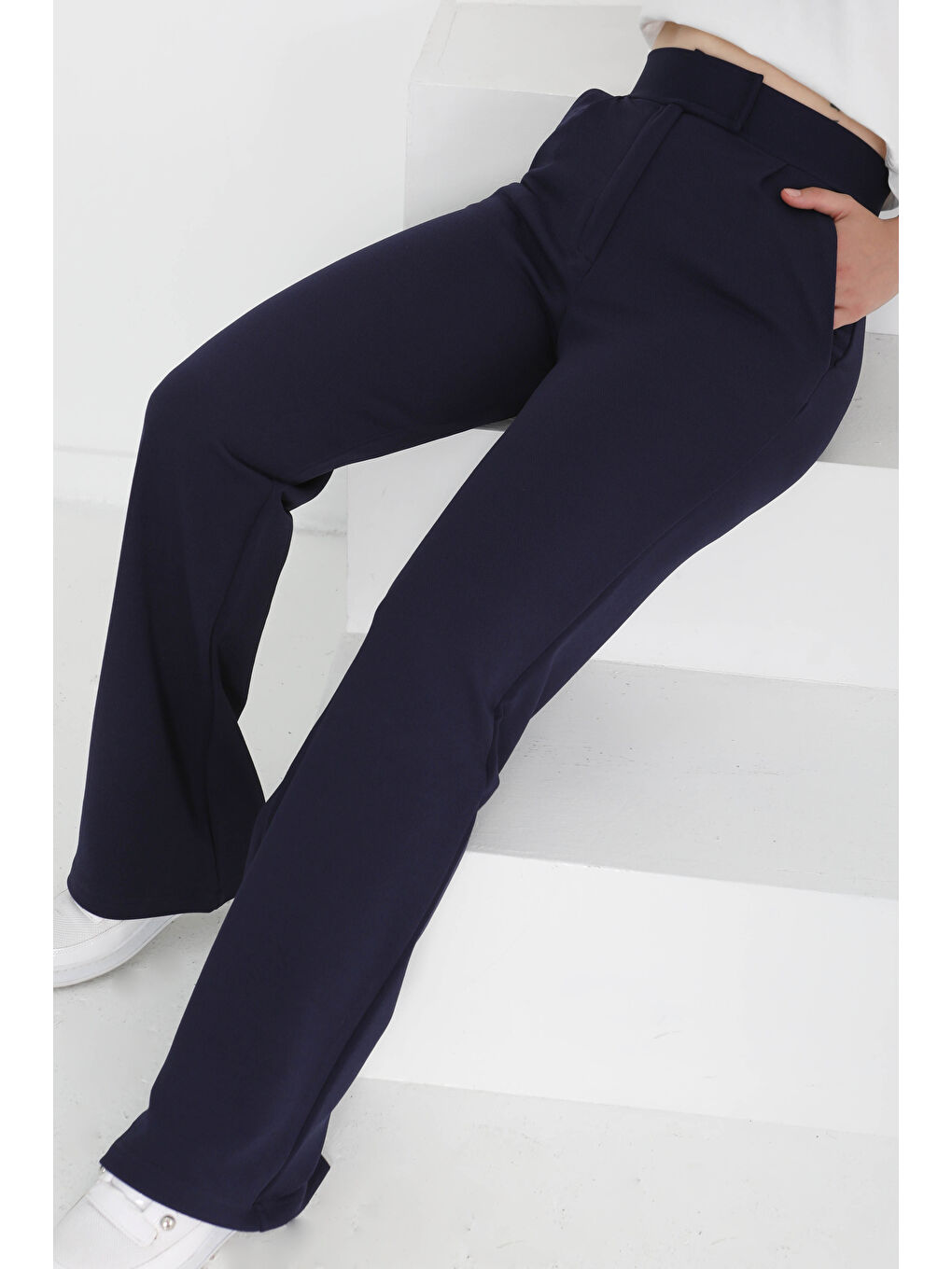 Cırtlı Spor Pantolon Lacivert - 27351