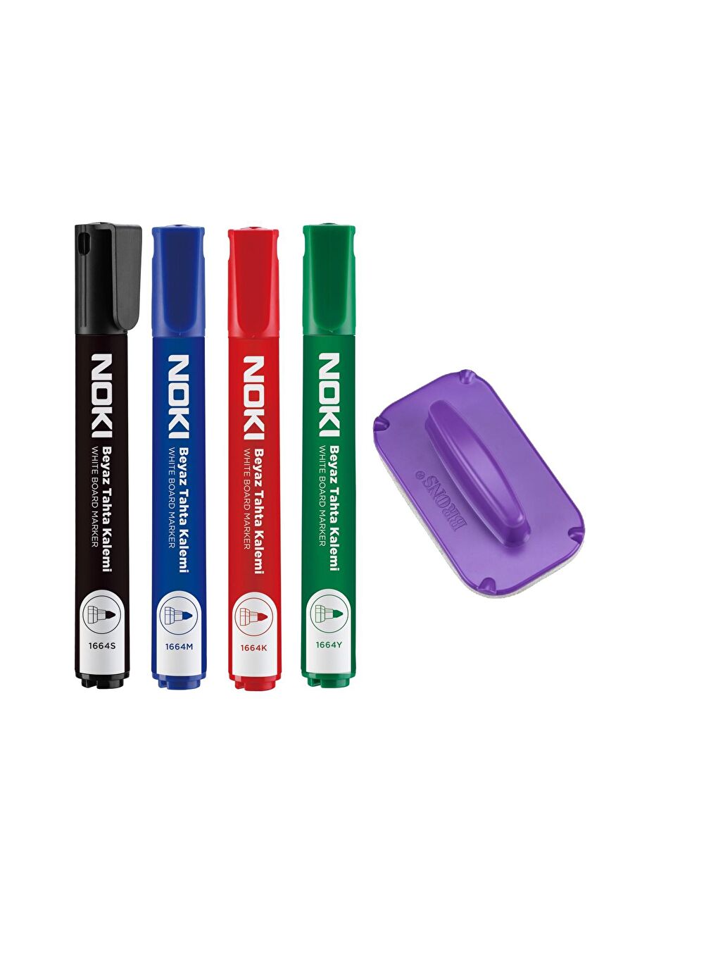 Beyaz Tahta Kalemi 4 Lü Set Ve Brons Tahta Silgisi BR-218