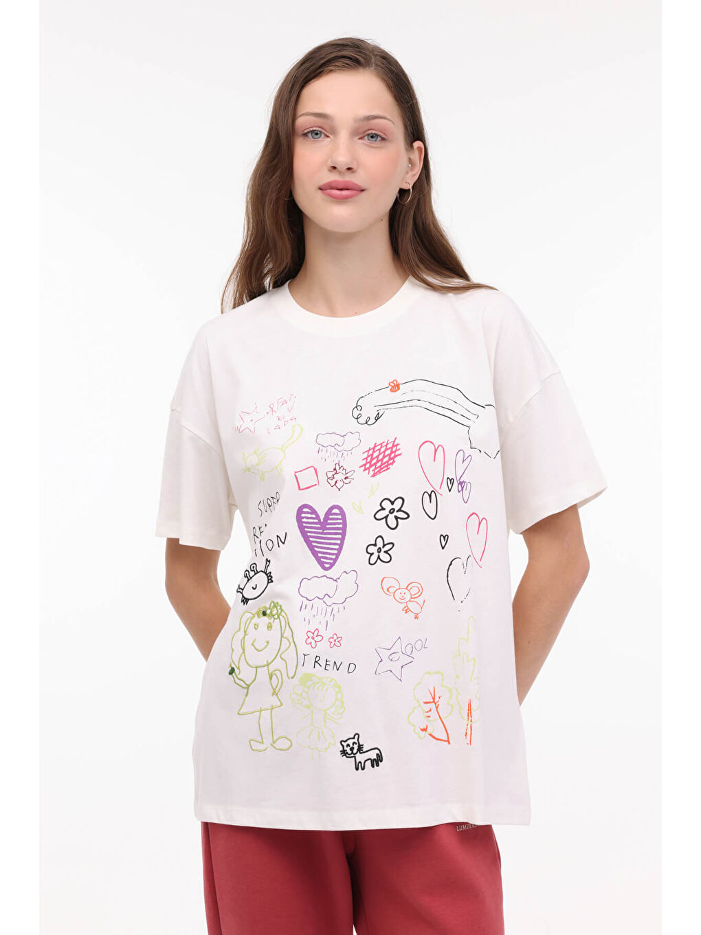 Bej WL FLOR 11SS173 4FX Ekru Kadın Kısa Kol T-Shirt