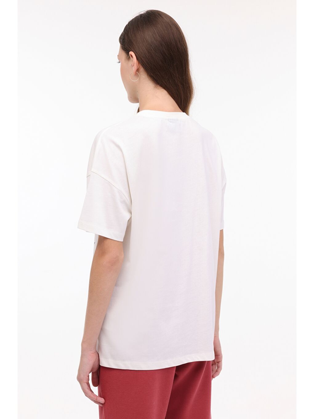 Bej WL FLOR 11SS173 4FX Ekru Kadın Kısa Kol T-Shirt-1